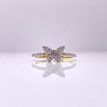 Load image into Gallery viewer, 0.28 CT. Natural Diamond Butterfly Ring In 10 KT Yellow Gold