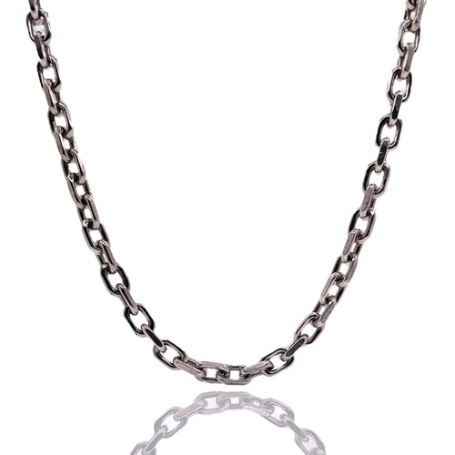 Solid Hermès Link Chain In 10 KT White Gold