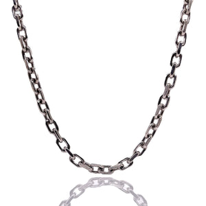 Solid Hermès Link Chain In 10 KT White Gold