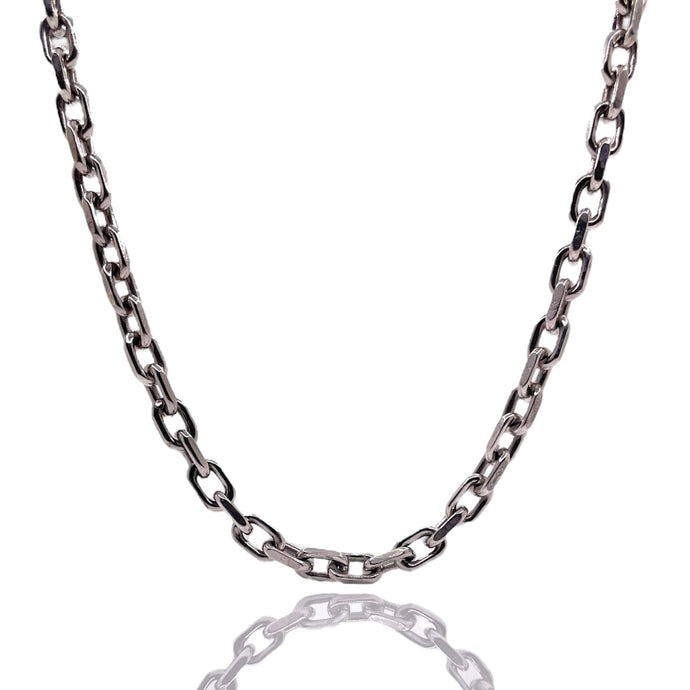 Solid Hermès Link Chain In 10 KT White Gold