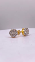 Load image into Gallery viewer, 0.37 CT. Natural Diamond Men’s Round Shape Stud Earrings In 10 KT Yellow Gold
