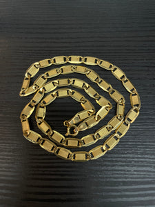 5mm Flat Link Chain In 14 KT Yellow Gold