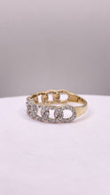 Load image into Gallery viewer, Cuban Link Ring In 10 KT Yellow Gold With CZ