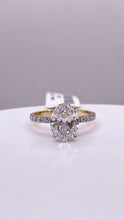 Load image into Gallery viewer, 2.49 CT. T.W Oval-Cut Certified Lab Created Diamond Engagement Ring In 18 KT Yellow Gold