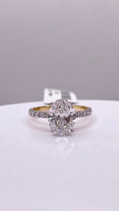 2.49 CT. T.W Oval-Cut Certified Lab Created Diamond Engagement Ring In 18 KT Yellow Gold
