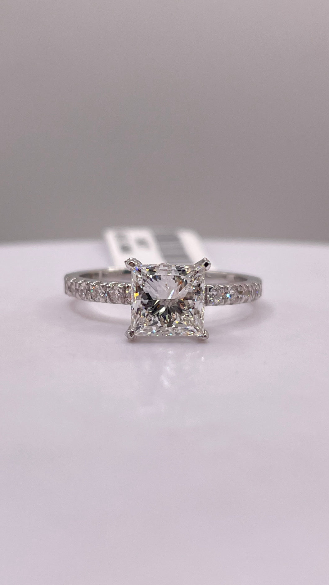 1.96 CT. Lab Grown Princess Cut Diamond Engagement Ring In 14 KT White Gold