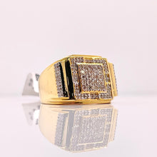 Load image into Gallery viewer, 0.60 CT. Natural Diamond Men’s Square Shape Ring In 10 KT Yellow Gold
