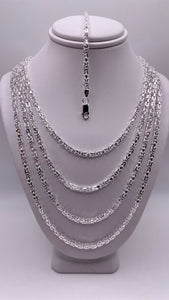 2mm Byzantine Link Chain/Bracelet In Silver