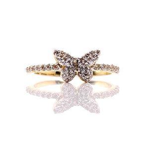 0.28 CT. Natural Diamond Butterfly Ring In 10 KT Yellow Gold