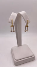 Load image into Gallery viewer, 18 KT Yellow Gold Hardware Style Earrings With CZ Stones