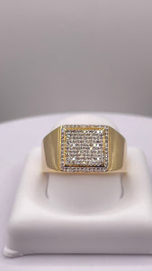 0.33 CT. Natural Diamond Men’s Square Shape Ring In 10 KT Yellow Gold