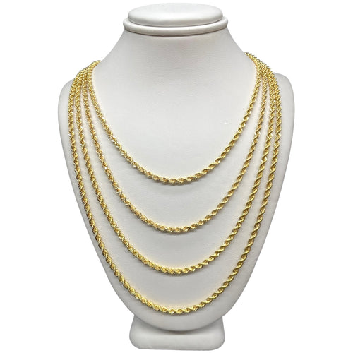 2.7mm Solid Rope Chain In 10 KT Yellow Gold