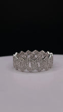 Load image into Gallery viewer, 7.6mm Eternity Cuban Link Ring In Silver With CZ