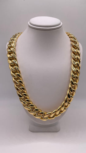 14mm Miami Cuban Link Chain In 10 KT Yellow Gold