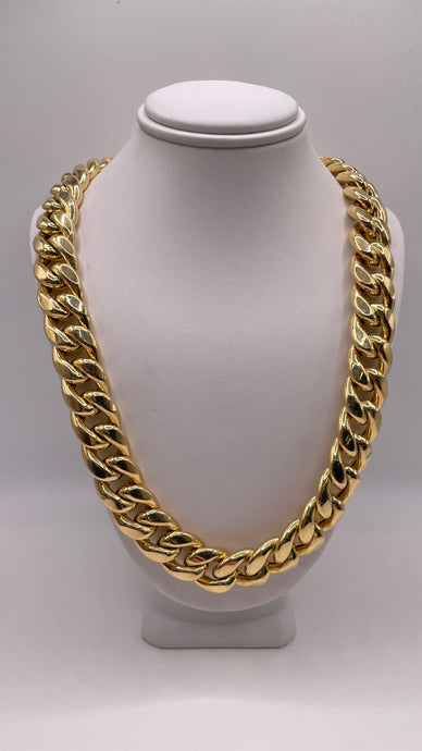 14mm Miami Cuban Link Chain In 10 KT Yellow Gold