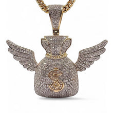 Load image into Gallery viewer, Natural Diamond Money Bag Pendent In 10 KT Yellow Gold