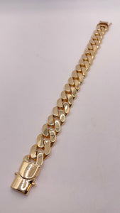 14.9mm Solid Miami Cuban Link Bracelet In 10 KT Yellow Gold