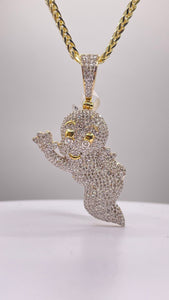 1.35 CT. Natural Diamond Casper The Ghost Pendent In 10 KT Yellow Gold