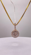 Load image into Gallery viewer, 0.62 CT. Natural Diamond Round Shape Pendent &amp; Box Chain In 10 KT Yellow Gold