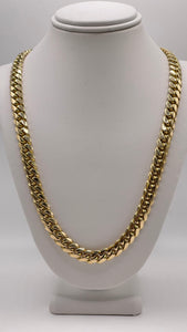 7.7mm Solid Miami Cuban Link Chain In 10 KT Yellow Gold