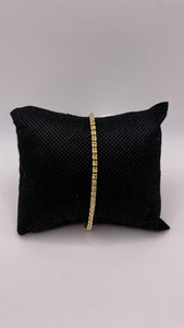 2.5mm Diamond-Cut Icy Link Bracelet In 10 KT Yellow Gold