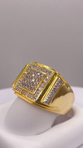 0.60 CT. Natural Diamond Men’s Square Shape Ring In 10 KT Yellow Gold