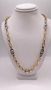 14 KT Two-Tone Unique Link Chain