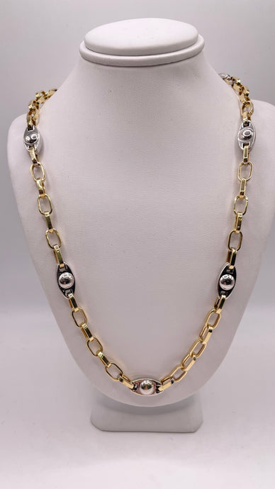14 KT Two-Tone Unique Link Chain