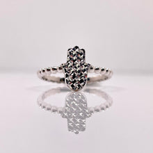 Load image into Gallery viewer, Diamond-Cut Hamsa Hand Ball Ring In 10 KT White Gold