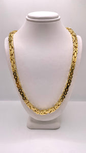 5mm Solid Byzantine Link Chain In 14 KT Yellow Gold