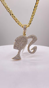 0.87 CT. Natural Diamond Barbie Pendent In 10 KT Yellow Gold