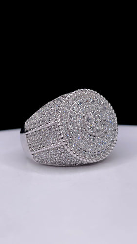 Men’s Round Shape Silver Ring With CZ
