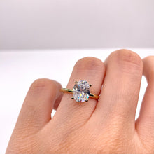 Load image into Gallery viewer, Oval Shape Ladies Ring In 10 KT Yellow Gold With CZ