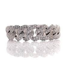Load image into Gallery viewer, 28.1 CT. Lab Grown Diamond Miami Cuban Bracelet In 10 KT White Gold