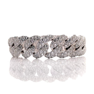 28.1 CT. Lab Grown Diamond Miami Cuban Bracelet In 10 KT White Gold