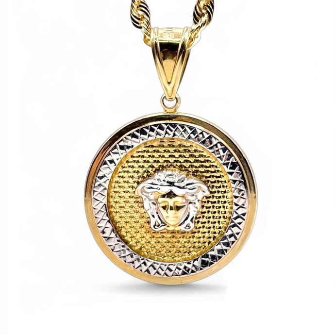 Medusa Pendent In 10 KT Yellow & White Gold