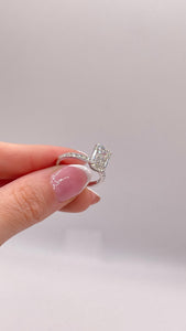 3.43 CT. T.W Emerald-Cut Certified Lab Created Diamond Engagement Ring