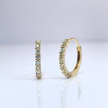 Load image into Gallery viewer, 0.53 CT. T.D.W Natural Diamond Hoop Earrings In 10 KT Yellow Gold