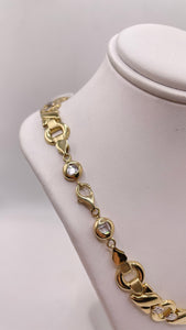 11.0mm Fancy Link Women’s Necklace In 10 KT Yellow Gold