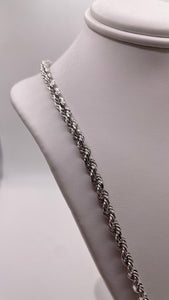 4.2mm Solid Rope Link Chain In 10 KT White Gold
