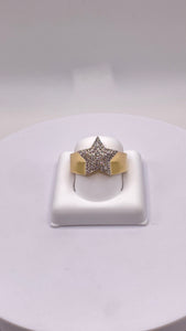 0.34 CT. Natural Diamond Star Ring In 10 KT Yellow Gold