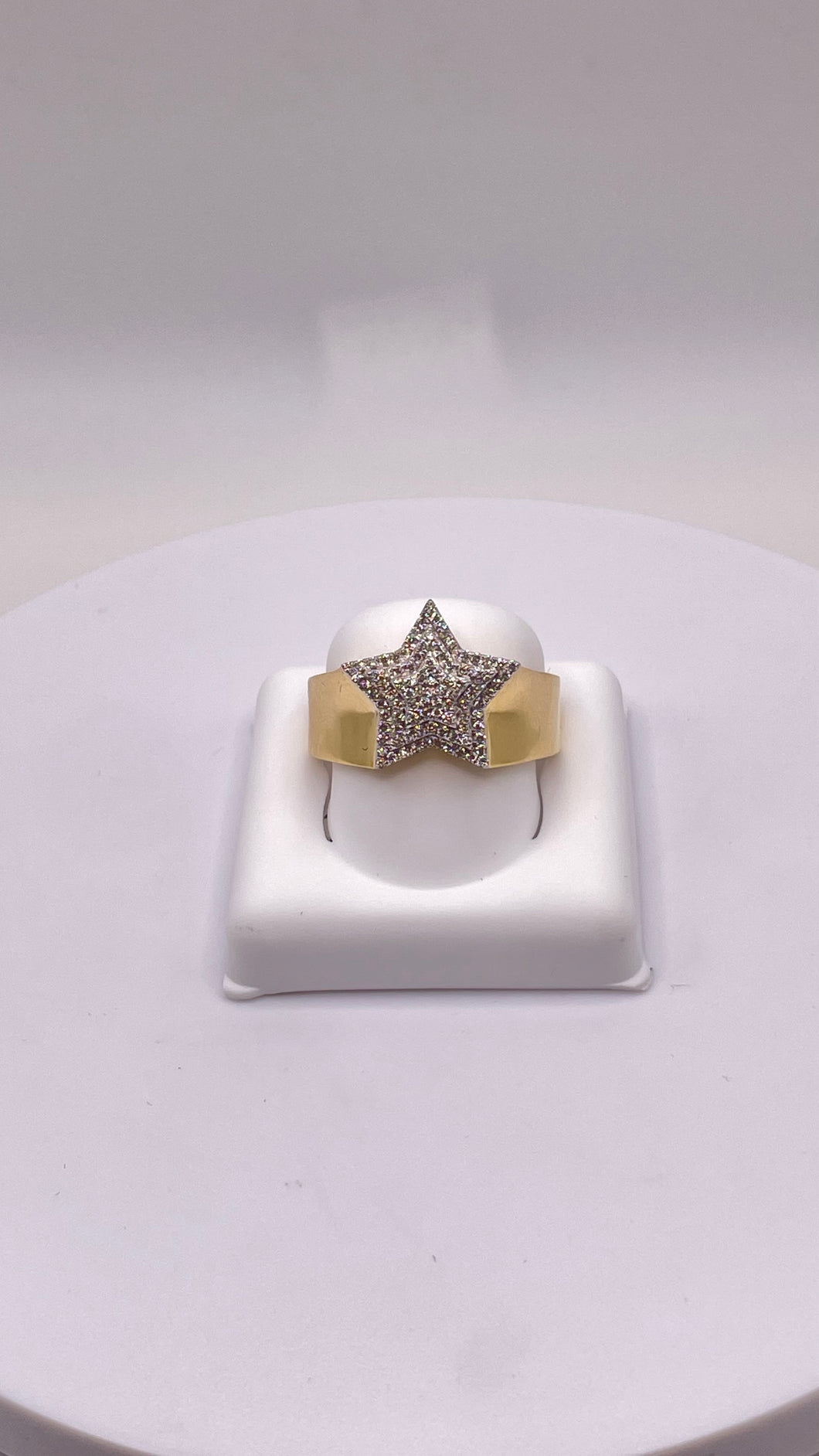 0.34 CT. Natural Diamond Star Ring In 10 KT Yellow Gold