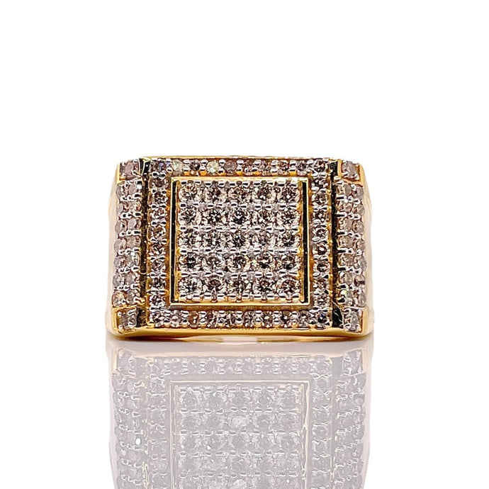 1.31 CT. Natural Diamond Men’s Ring In 10 KT Yellow Gold