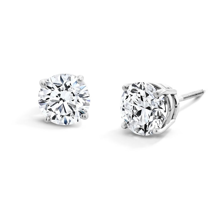 2.04 CT. T.W Natural Diamond Round Brilliant Cut Stud Earrings In 14 KT White Gold
