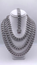 Load image into Gallery viewer, 12mm CZ Zig-Zag Cuban Link Chain/Bracelet In Silver
