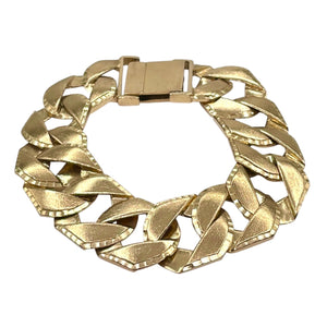 17mm Solid Diamond Cut Men’s Bracelet In 10 KT Yellow Gold