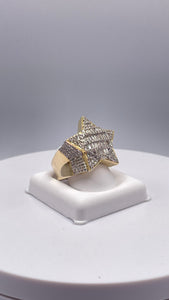 1.85 CT. Men’s Star Ring Natural Diamond Set In 10 KT Yellow Gold