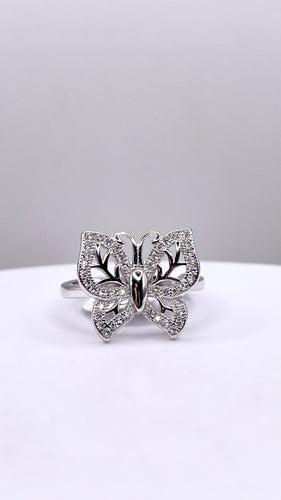 Butterfly Ring In Silver With CZ