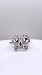 Butterfly Ring In Silver With CZ