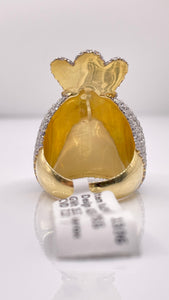 7.12 CT. Lab Grown Diamond Men’s Money Bag Ring In 10 KT Yellow Gold